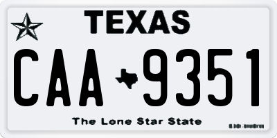 TX license plate CAA9351