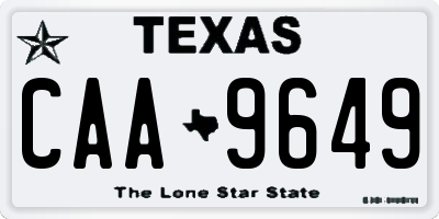 TX license plate CAA9649