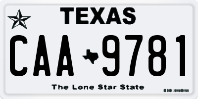 TX license plate CAA9781