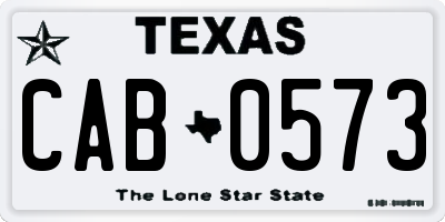 TX license plate CAB0573