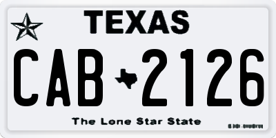 TX license plate CAB2126