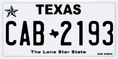 TX license plate CAB2193