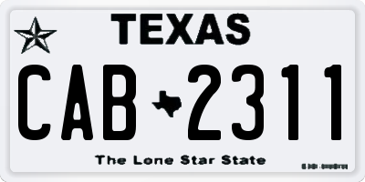 TX license plate CAB2311