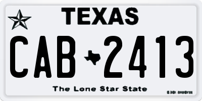 TX license plate CAB2413