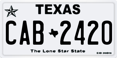 TX license plate CAB2420