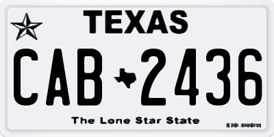 TX license plate CAB2436