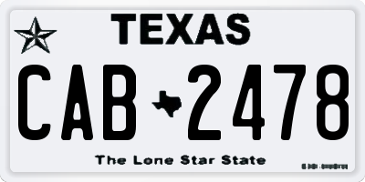 TX license plate CAB2478