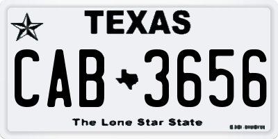 TX license plate CAB3656