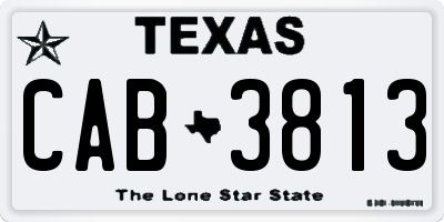 TX license plate CAB3813