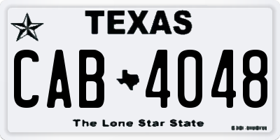 TX license plate CAB4048