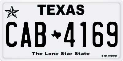 TX license plate CAB4169