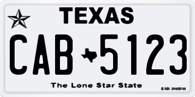 TX license plate CAB5123