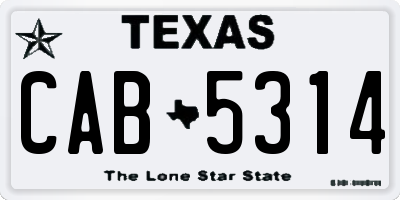 TX license plate CAB5314