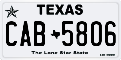TX license plate CAB5806