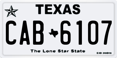 TX license plate CAB6107