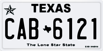 TX license plate CAB6121
