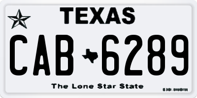 TX license plate CAB6289