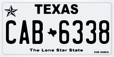 TX license plate CAB6338