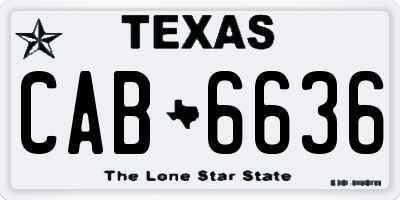 TX license plate CAB6636
