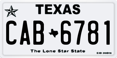 TX license plate CAB6781