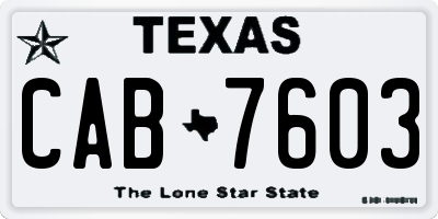 TX license plate CAB7603