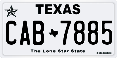 TX license plate CAB7885