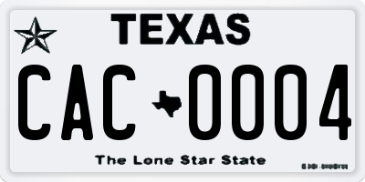 TX license plate CAC0004