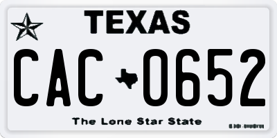 TX license plate CAC0652