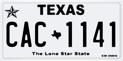 TX license plate CAC1141