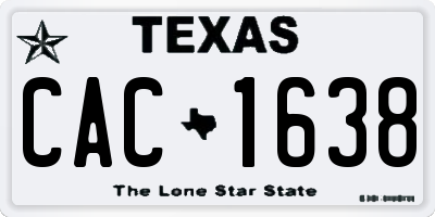 TX license plate CAC1638