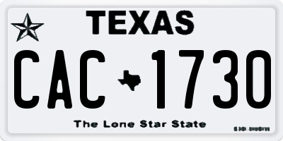 TX license plate CAC1730