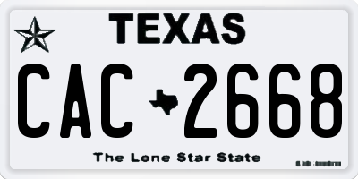 TX license plate CAC2668