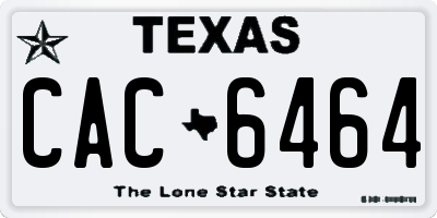 TX license plate CAC6464