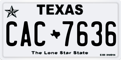 TX license plate CAC7636