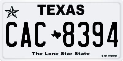 TX license plate CAC8394