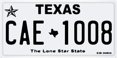 TX license plate CAE1008