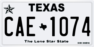 TX license plate CAE1074
