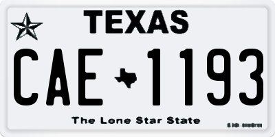 TX license plate CAE1193
