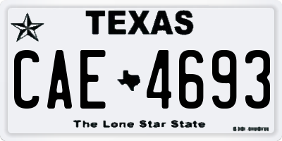 TX license plate CAE4693