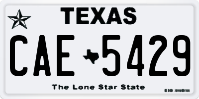 TX license plate CAE5429