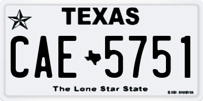 TX license plate CAE5751