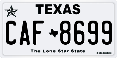 TX license plate CAF8699
