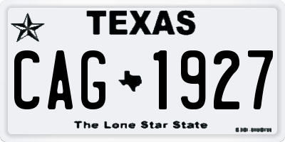 TX license plate CAG1927