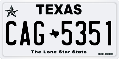 TX license plate CAG5351