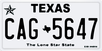 TX license plate CAG5647