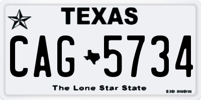 TX license plate CAG5734