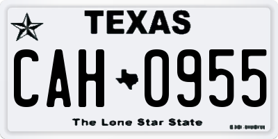 TX license plate CAH0955