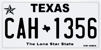TX license plate CAH1356