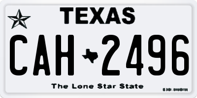 TX license plate CAH2496