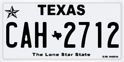 TX license plate CAH2712